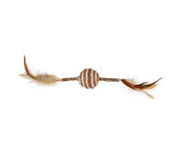Brinquedo Pena em Bastão Matatabi com Bola Sisal